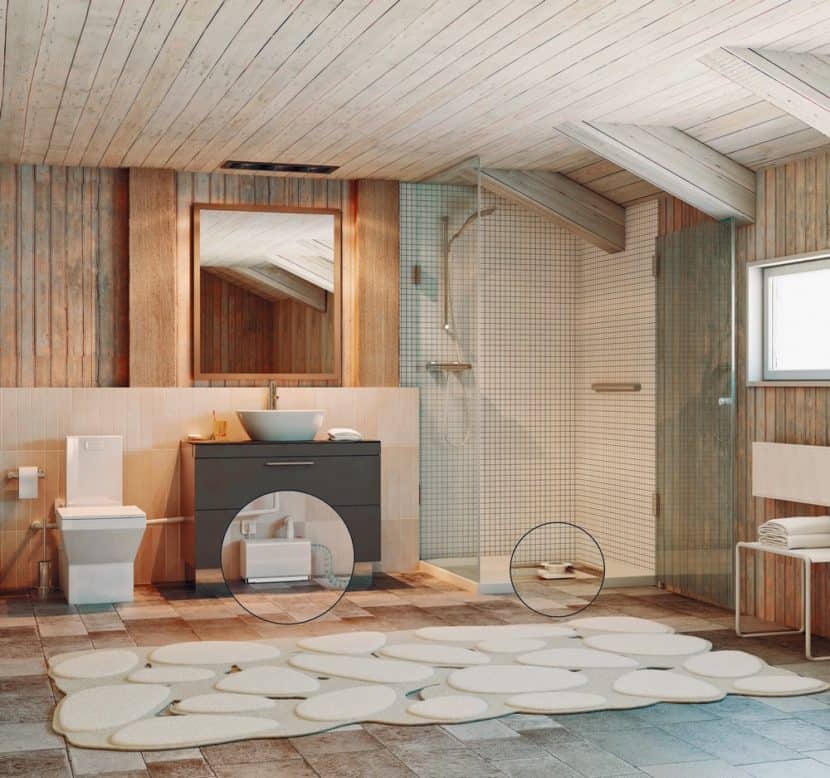 So stilvoll kann Barrierefreiheit sein: Diese Duschwanne ermöglicht älteren oder in ihrer Bewegung eingeschränkten Menschen ein sicheres Duschvergnügen. (Foto: HLC/SFA Sanibroy)